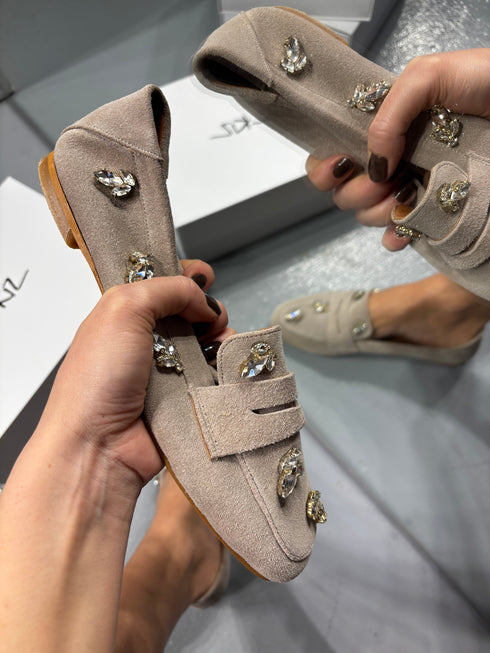 DOHA Hakiki Süet Kum Beji Loafer