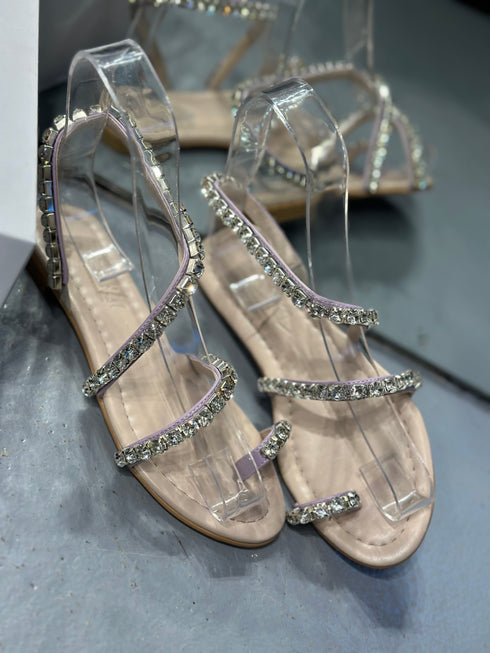 MIDNIGHT LİLA TAŞLI SANDALET