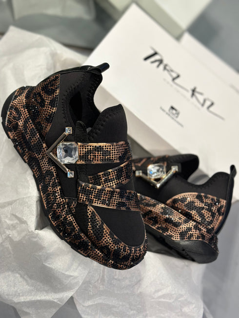 COSMOS Leopar Taşlı Spor Ayakkabı