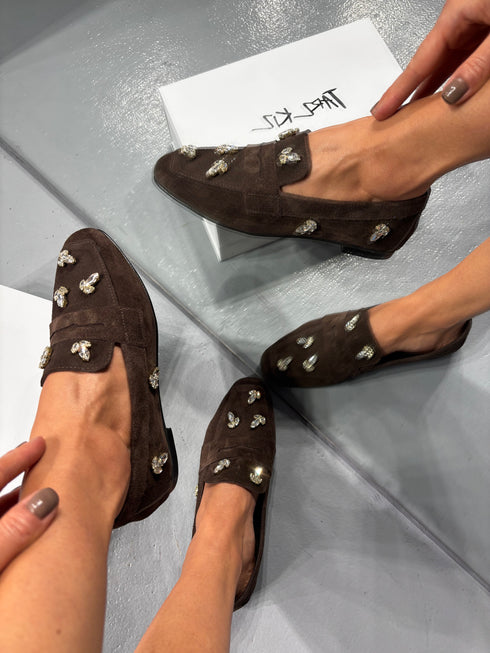 DOHA Hakiki Süet Kahverengi Loafer