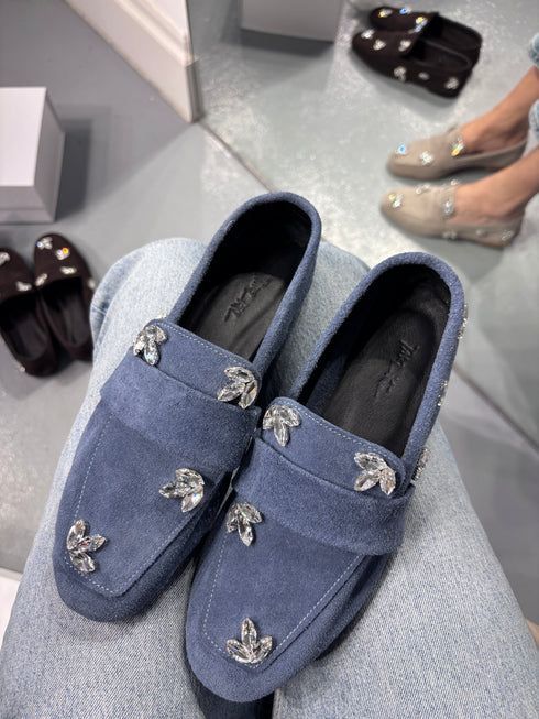 DOHA HAKİKİ SÜET MAVİ LOAFER