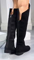 CAJA Süet Diz Üstü Fermuarlı Çizme🖤