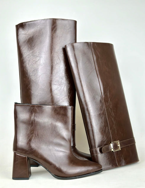 DOSSI KAHVE TAK ÇIKAR BOOTIE ÇİZME