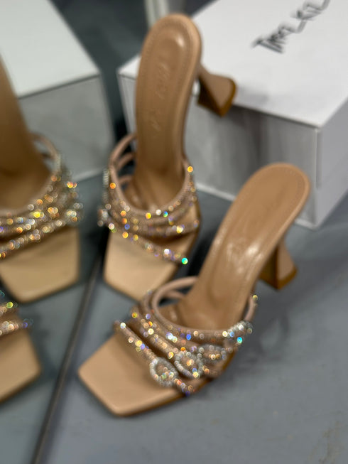 BRONZ NUDE TAŞLI TERLİK