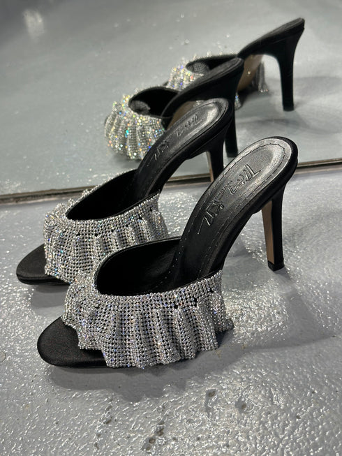 RAISA Siyah Taşlı Terlik