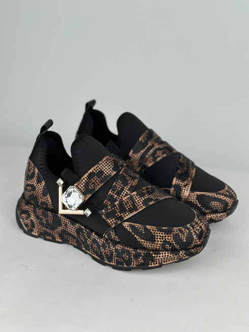 COSMOS Leopar Taşlı Spor Ayakkabı