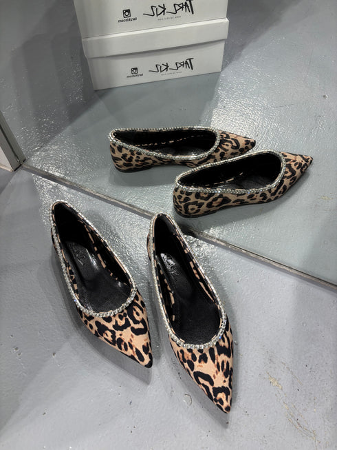 GALA Leopar Kristal Taşlı Babet