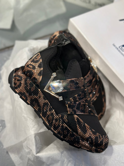 COSMOS Leopar Taşlı Spor Ayakkabı