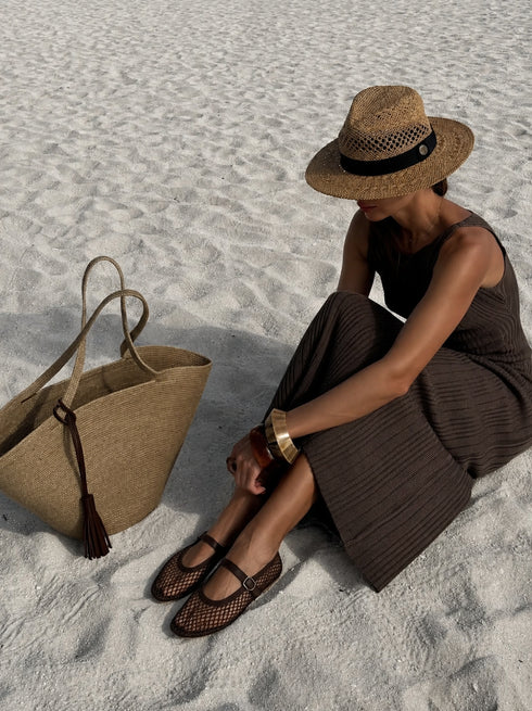 SUMMER Kahve File Yumuşak Tabanlı Babet