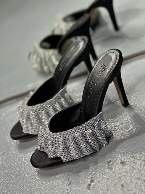 RAISA Siyah Taşlı Terlik