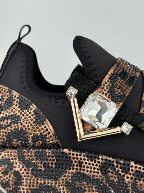 COSMOS Leopar Taşlı Spor Ayakkabı