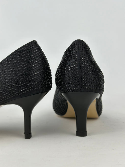 NOA Siyah Süet Kristal Taşlı Stiletto