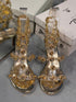 MARVIS Gold Taşlı Sandalet