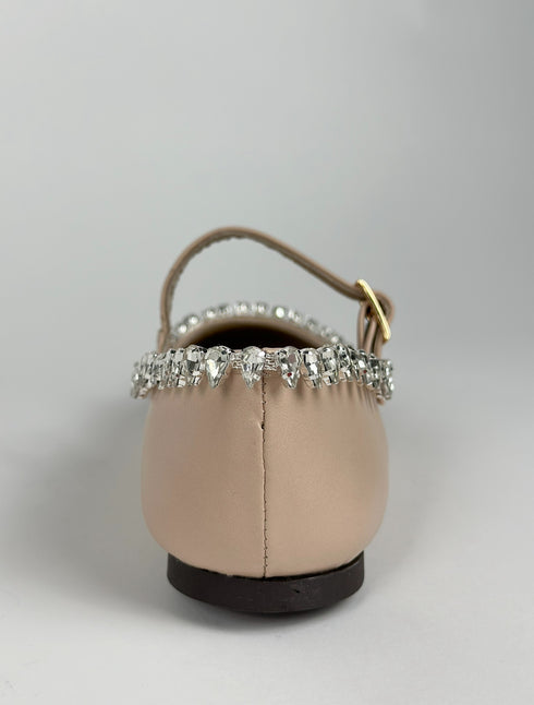 BALE NUDE TAŞLI HAKİKİ DERİ BABET