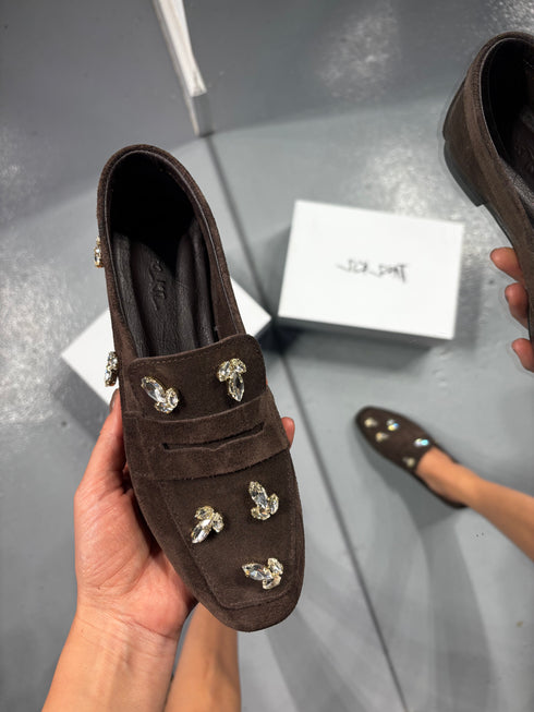 DOHA Hakiki Süet Kahverengi Loafer