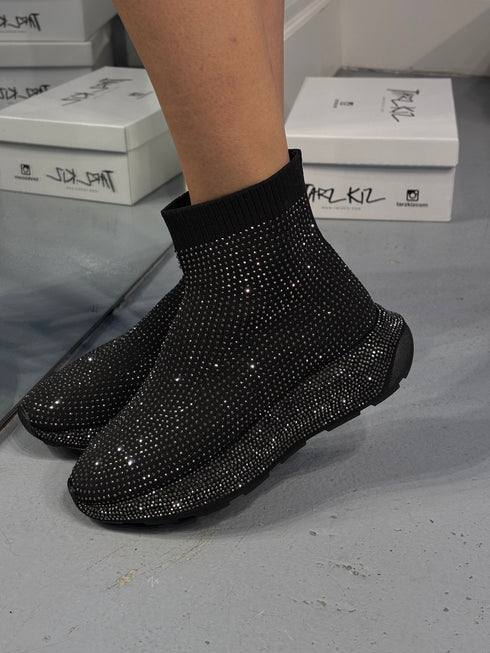 RICH Triko Gümüş Taşlı Spor Ayakkabı