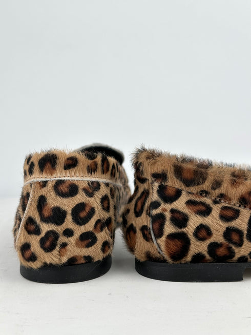 DOHA Tay tüyü Hakiki deri Leopar Loafer