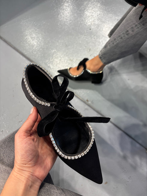 CAREN Saten Kristal Aksesuarlı Loafer