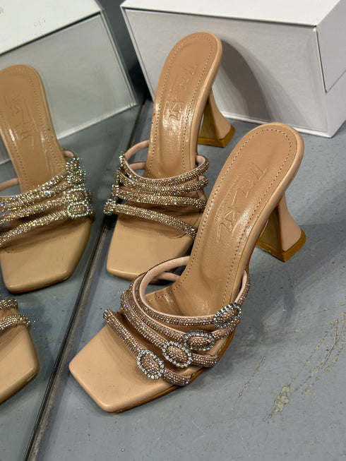 BRONZ NUDE TAŞLI TERLİK