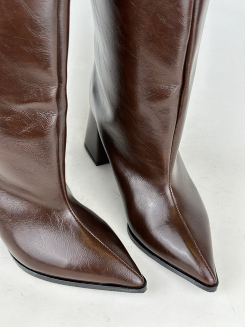 ASOS KAHVE GENİŞ BALDIR UYUMLU XL ÇİZME