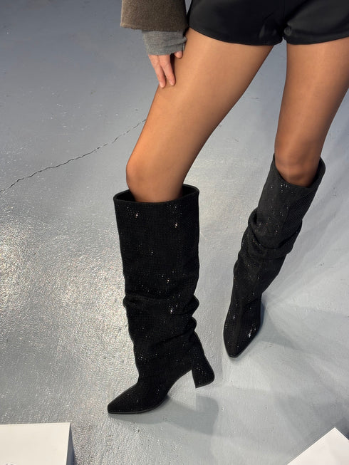 GLAM XL Kesimli Kalın Topuklu Çizme