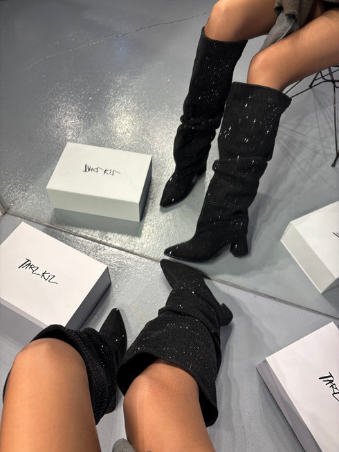 GLAM XL Kesimli Kalın Topuklu Çizme