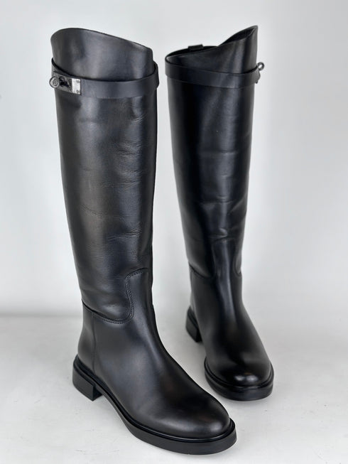 PERA SİYAH HAKİKİ DERİ BİNİCİ ÇİZME 🖤