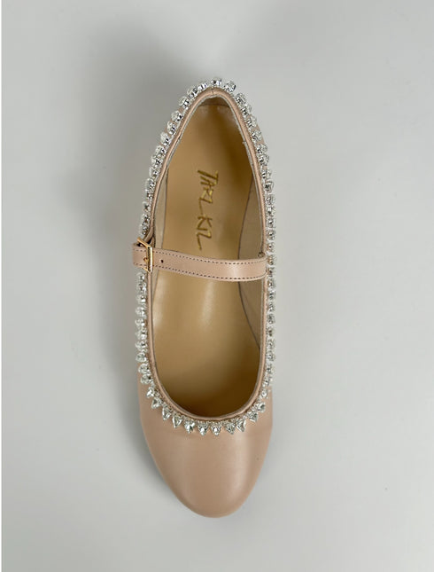 BALE NUDE TAŞLI HAKİKİ DERİ BABET