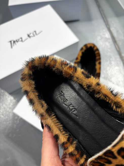 DOHA Tay tüyü Hakiki deri Leopar Loafer