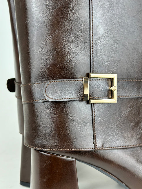 DOSSI KAHVE TAK ÇIKAR BOOTIE ÇİZME