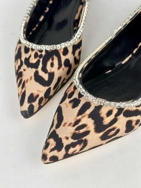 GALA Leopar Kristal Taşlı Babet