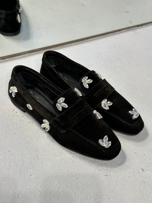 DOHA Hakiki Süet Siyah Loafer