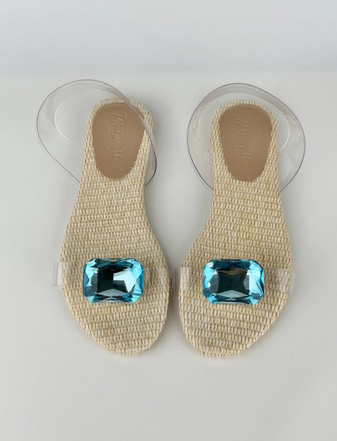 ADIAN HASIR MAVİ TAŞLI SANDALET