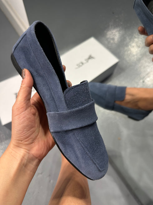 VERA MAVI HAKİKİ SÜET LOAFER