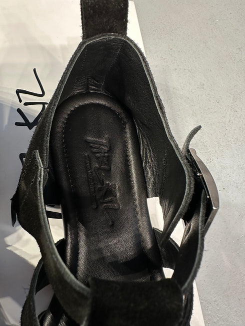 IBIZA Siyah Hakiki Süet Sandalet
