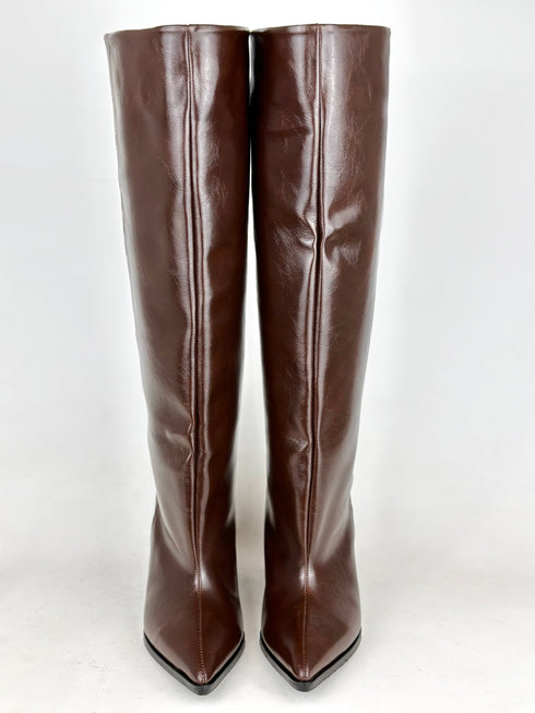 ASOS KAHVE GENİŞ BALDIR UYUMLU XL ÇİZME