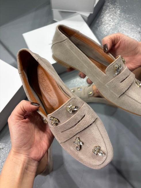 DOHA Hakiki Süet Kum Beji Loafer