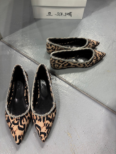 GALA Leopar Kristal Taşlı Babet