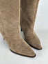 ADALE BEJ Hakiki Deri Süet XL Kesim Çizme