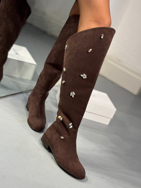 LASSO Kahverengi Süet Binici Çizme