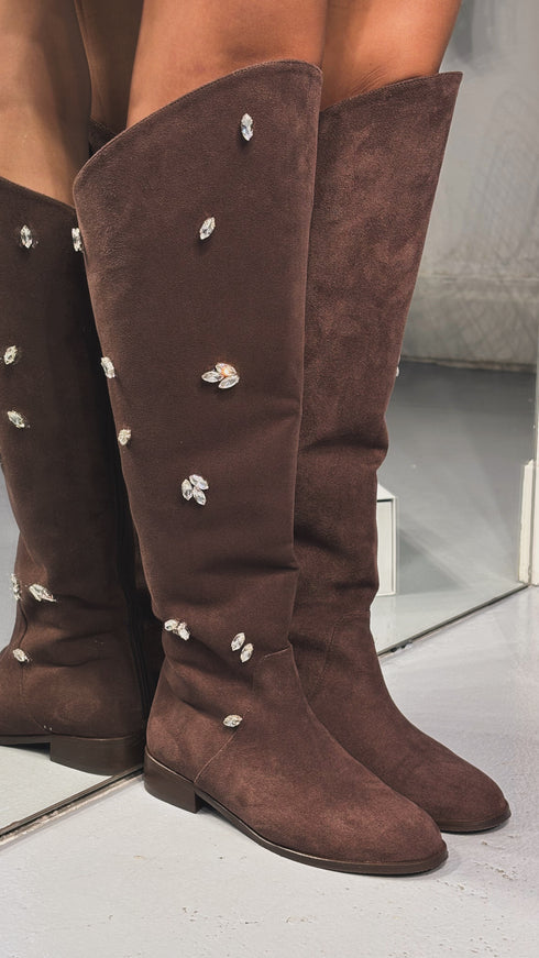 LASSO Kahverengi Süet Binici Çizme