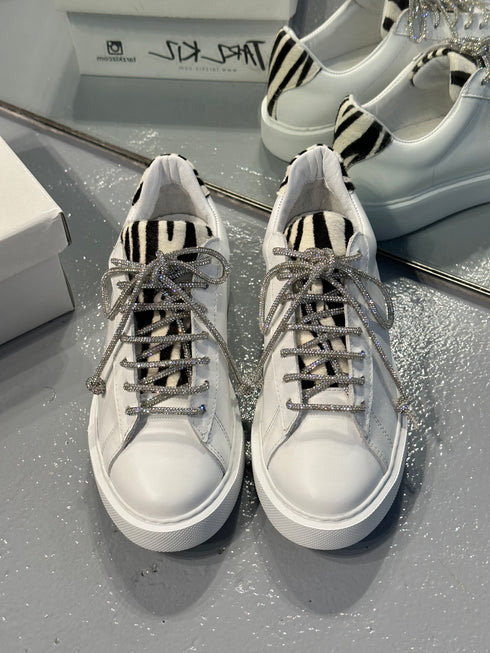 AFRO BEYAZ ZEBRA ORJİNAL DERİ SPOR AYAKKABI