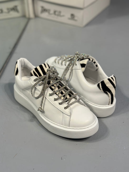 AFRO BEYAZ ZEBRA ORJİNAL DERİ SPOR AYAKKABI