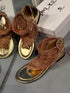 1035 BRONZ TAŞLI GOLD SANDALET
