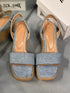 1052 MAVİ HASIR DOLGU TOPUK SANDALET