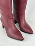 STREET BORDO XL Kesimli Kalın Topuklu Çizme