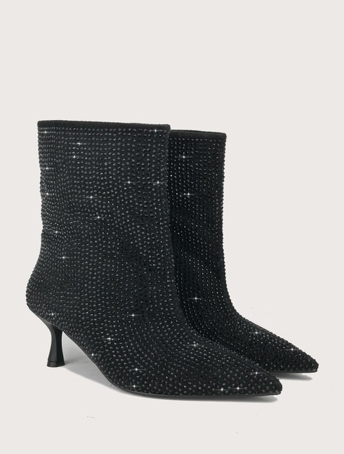 ALLY XL Kesimli Kısa Taşlı Topuklu Bot