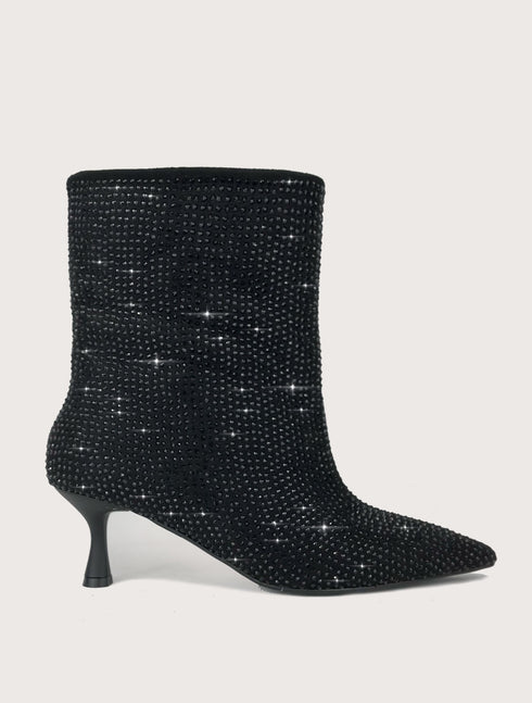 ALLY XL Kesimli Kısa Taşlı Topuklu Bot