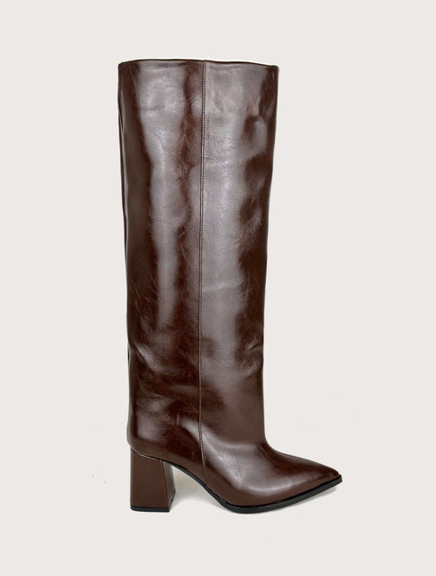 ASOS KAHVE GENİŞ BALDIR UYUMLU XL ÇİZME