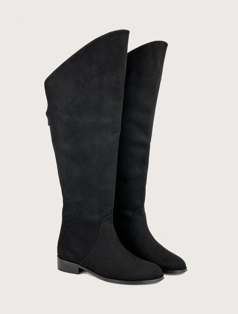 CAJA Süet Diz Üstü Fermuarlı Çizme🖤